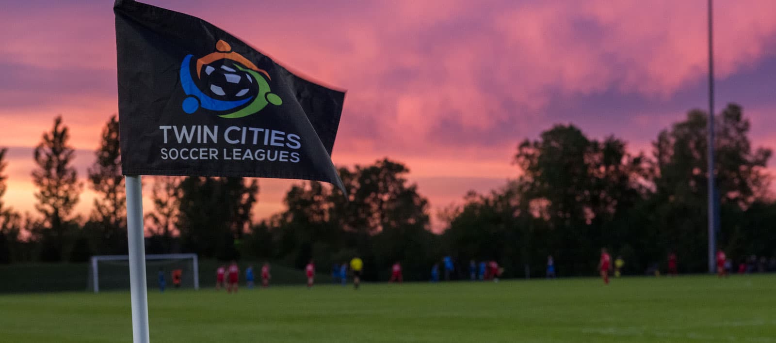 TCSL corner flag at sunset